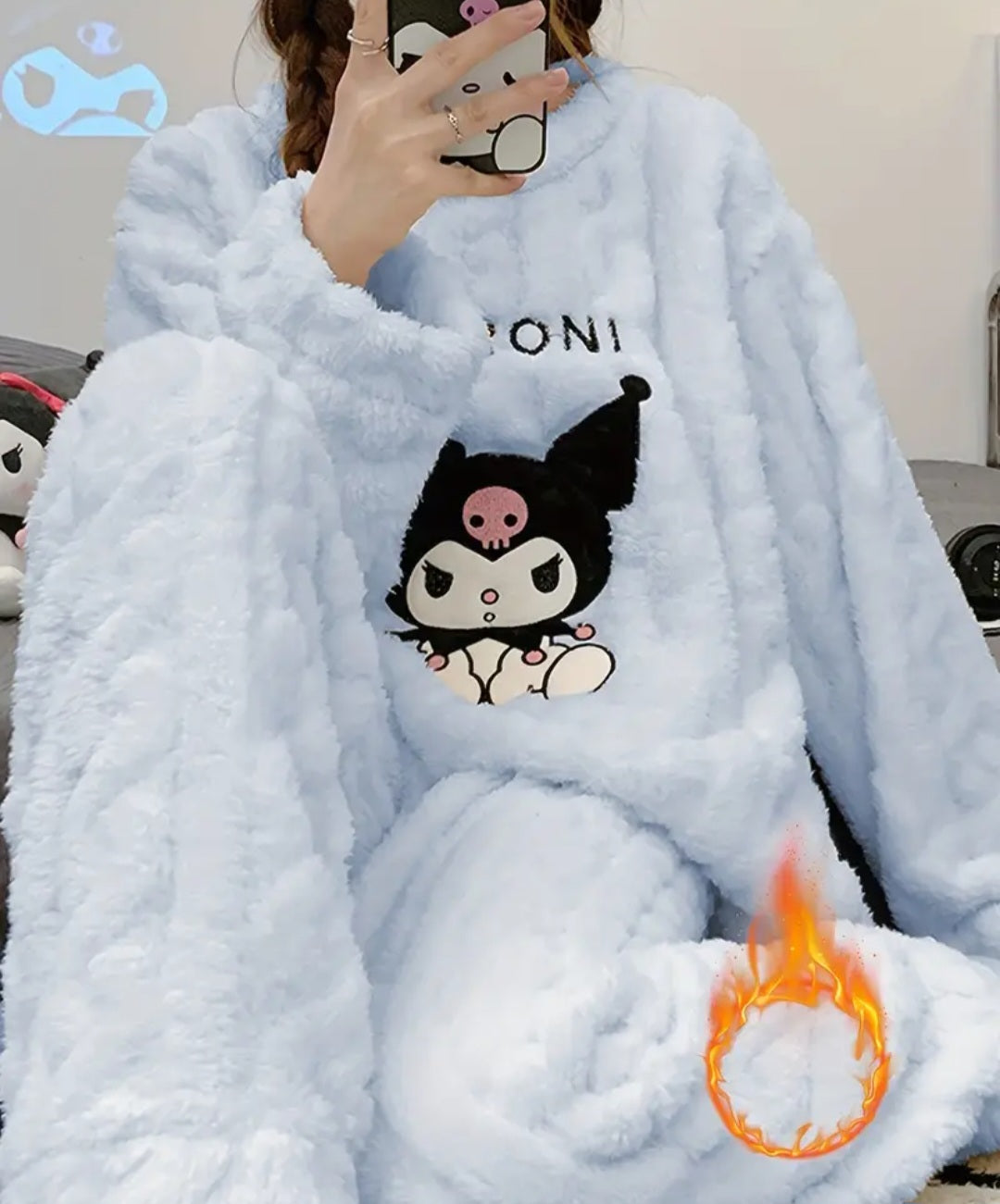 KUROMI PAJAMAS FLUFFY FABRIC