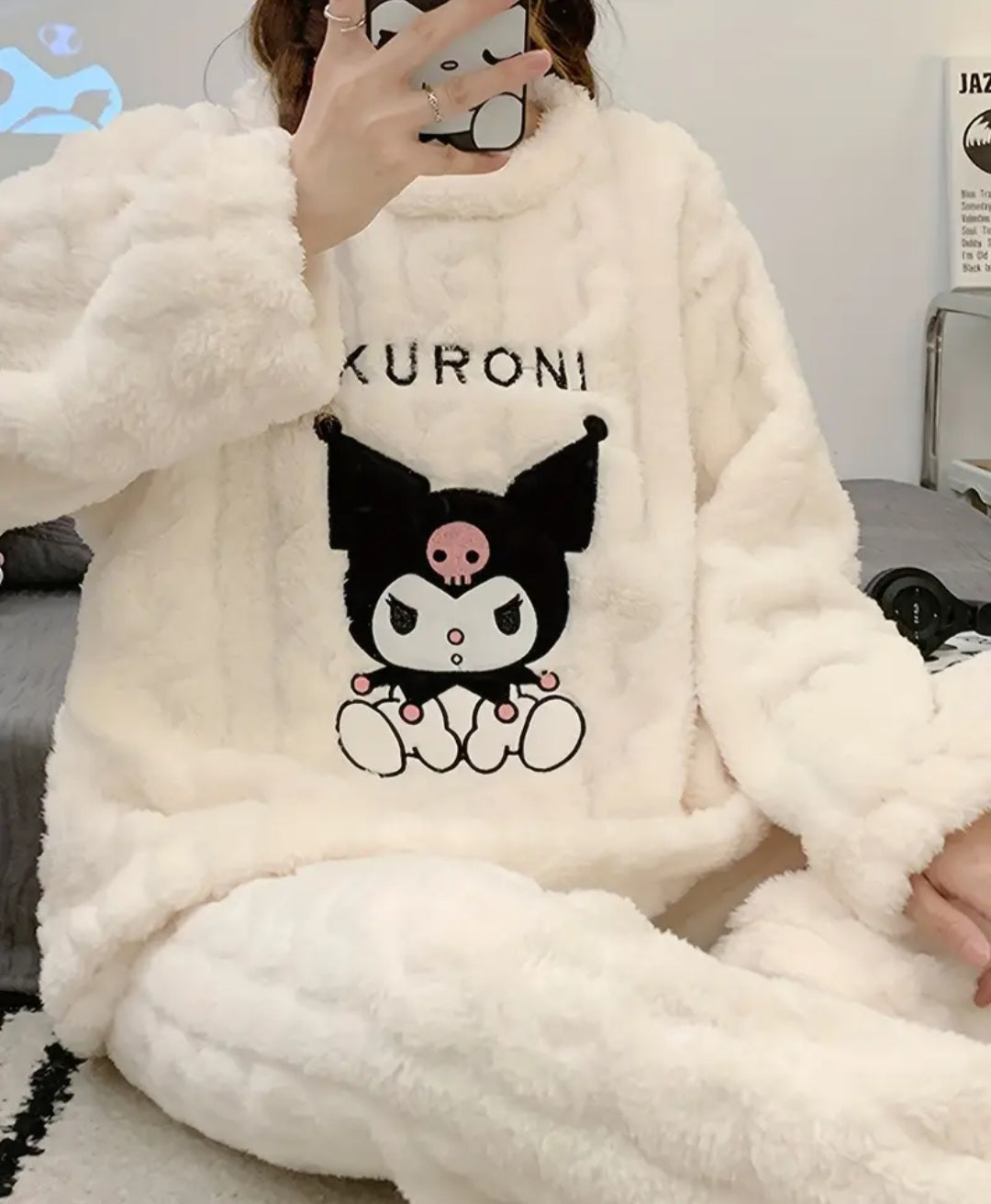 KUROMI PAJAMAS FLUFFY FABRIC