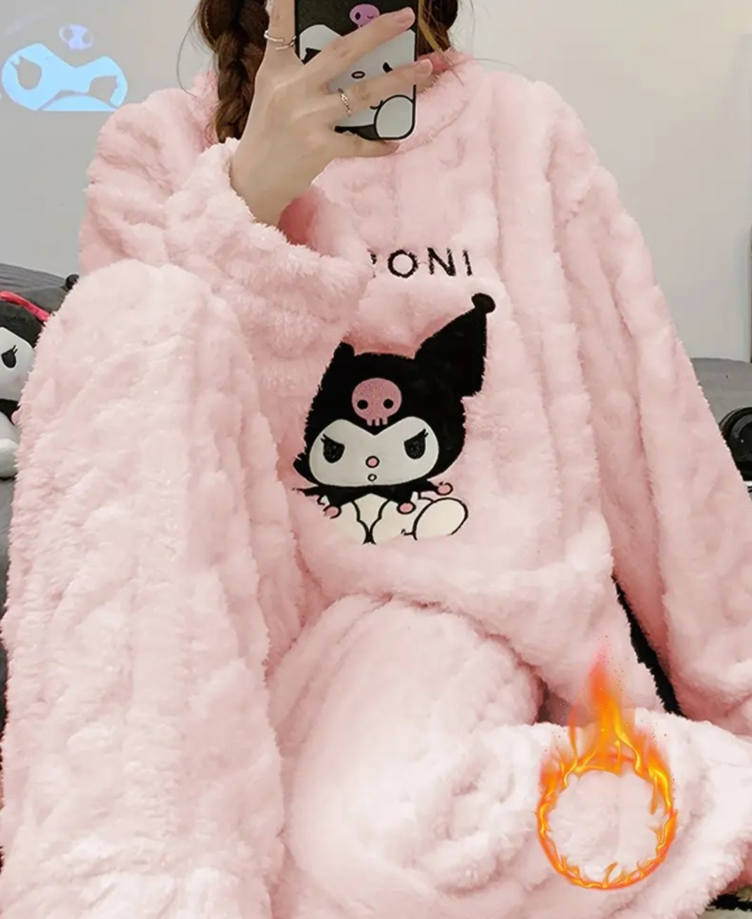 KUROMI PAJAMAS FLUFFY FABRIC