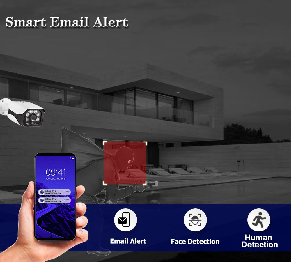 8CH 4K POE NVR Security Surveillance 5MP Camera System Kit AI Human Detection Audio Record IP Camera H.265+ CCTV Video NVR Set