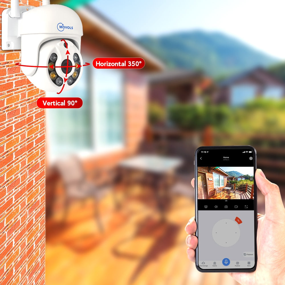 Movols H.265 3MP 5MP HD Wireless CCTV System Two Way Audio Waterproof PTZ WIFI IP Security Camera 8CH NVR Video Surveillance Kit