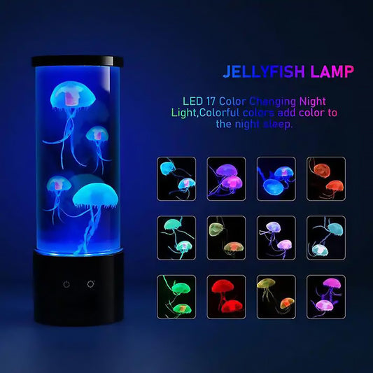 LED Colorful Jellyfish Lamp Hot Home Decoration Small Night Lamp Creative Ambience Light Exclusive For Cross-border
