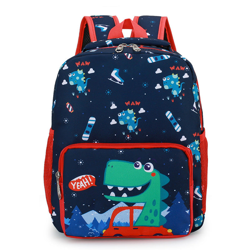 Children's Bag Cute Dinosaur Kindergarten Cartoon Print Male And Female Baby Backpack - KoukouSmart