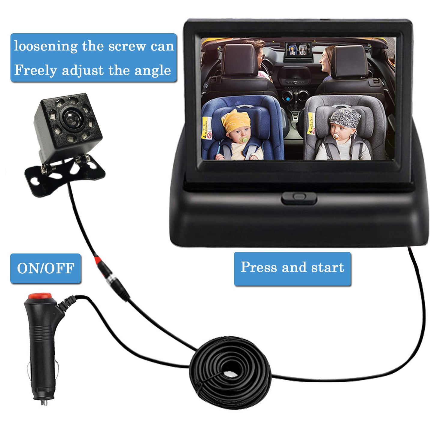 Car Baby Monitor HD Night Vision Camera for Baby Car Mirror - KoukouSmart
