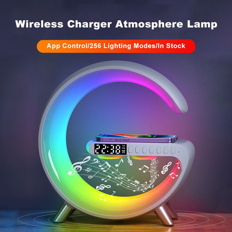 Atmosphere Lamp Bluetooth Speaker Wireless Charger Bedside Lamp Sunrise Wake-up Lamp Polar Lamp Alarm Clock - KoukouSmart