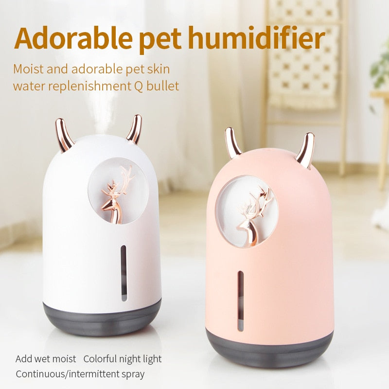 New Humidifier Cute Pet Mini Household Small Moisturizing Aromatherapy Car Creativity Air Bear USB Humidifier LED Mist Maker - KoukouSmart