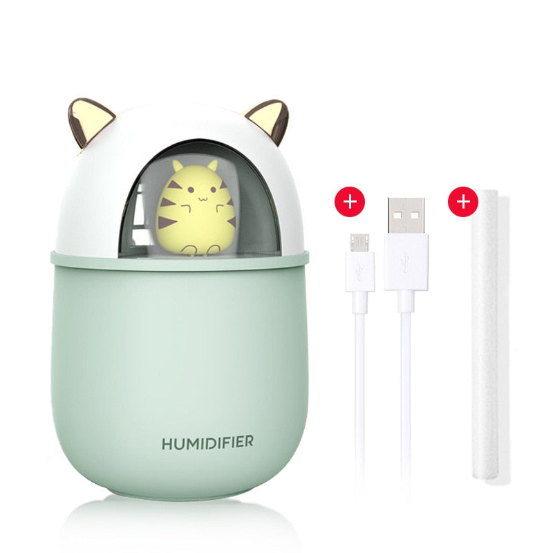 New Humidifier Cute Pet Mini Household Small Moisturizing Aromatherapy Car Creativity Air Bear USB Humidifier LED Mist Maker - KoukouSmart