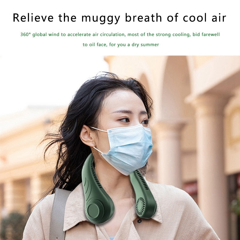 Xiaomi Hanging Neck Fan Portable Cooling Fan USB Leafless 360 Degree Neckband Fan 78 Surround Air Outlets 4000Mah Rechargeable - KoukouSmart