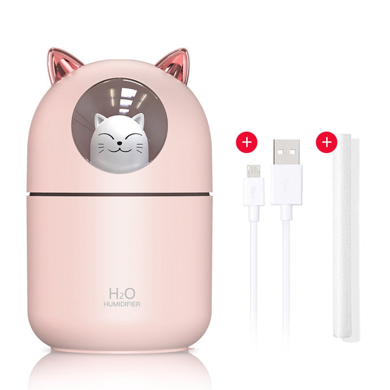 New Humidifier Cute Pet Mini Household Small Moisturizing Aromatherapy Car Creativity Air Bear USB Humidifier LED Mist Maker - KoukouSmart
