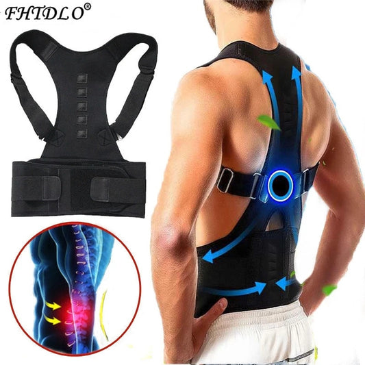 Magnetic therapy posture corrector brace supporter shoulder back support belt menwomen braces and support belt shoulder posture - KoukouSmart