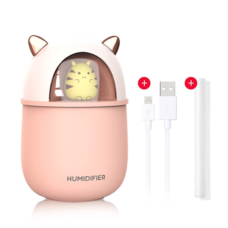 New Humidifier Cute Pet Mini Household Small Moisturizing Aromatherapy Car Creativity Air Bear USB Humidifier LED Mist Maker - KoukouSmart