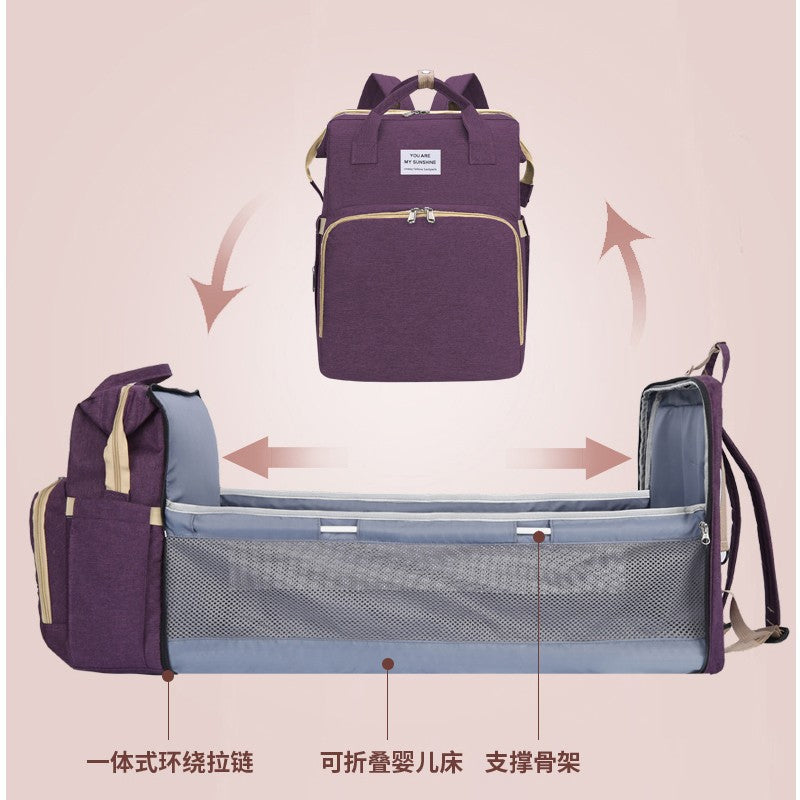 Cross-border new bed bag one mummy bag going out handbag mother and baby bag portable multi-functional mother bag backpack - KoukouSmart