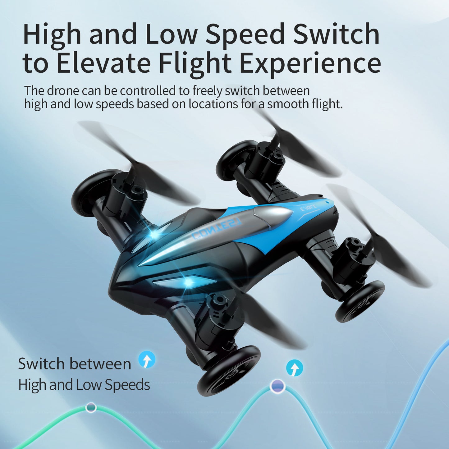 Cross-border remote control drone toy stunt landing air dual-use four-axis aircraft - KoukouSmart